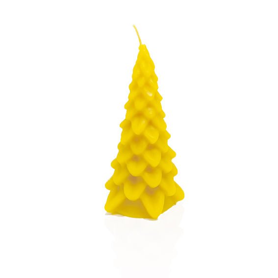 Bienenwachskerzen aus 100% Bienenwachs – „Tannenbaum mit schmalen Zweigen“ ca. 14 cm hoch - Honigprinz