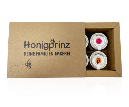 Geschenkbox – Probierset mit 6 x 28g Honig - Honigprinz