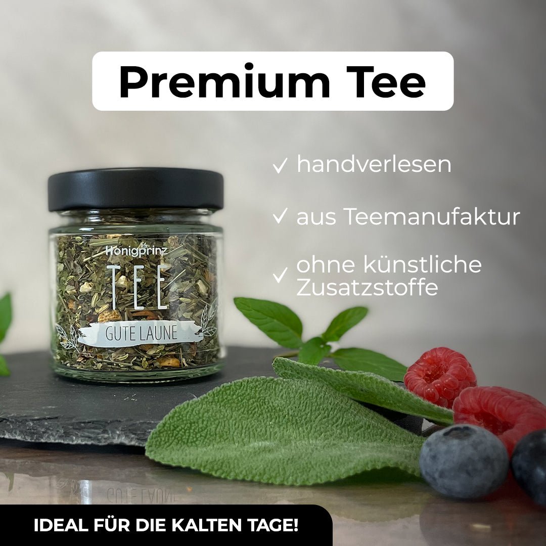 Honigprinz Tee im Glas – Gute Laune Tee - Honigprinz